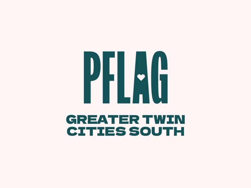 PFLAG Greater Twin Cities South logo in dark green on a cream background