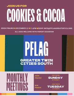 Cookies and Cocoa Event advertisement same as in text box next to image
